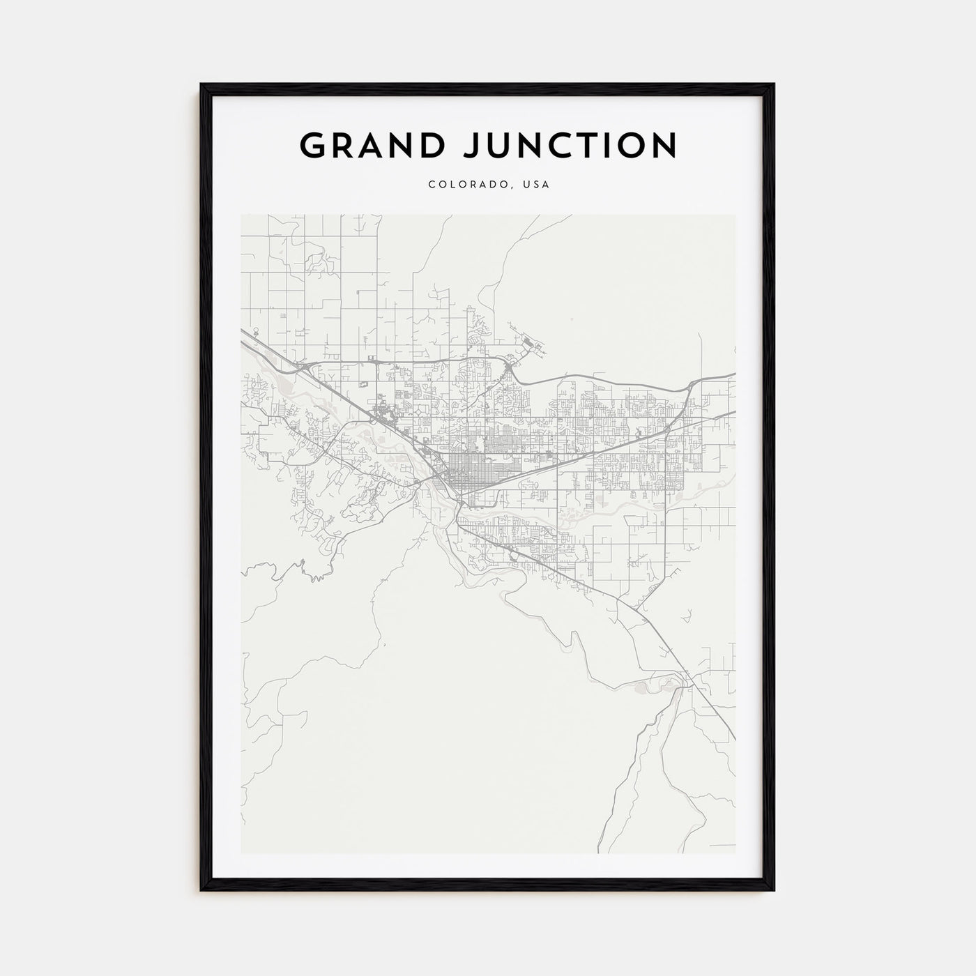 Grand Junction Map Portrait Poster