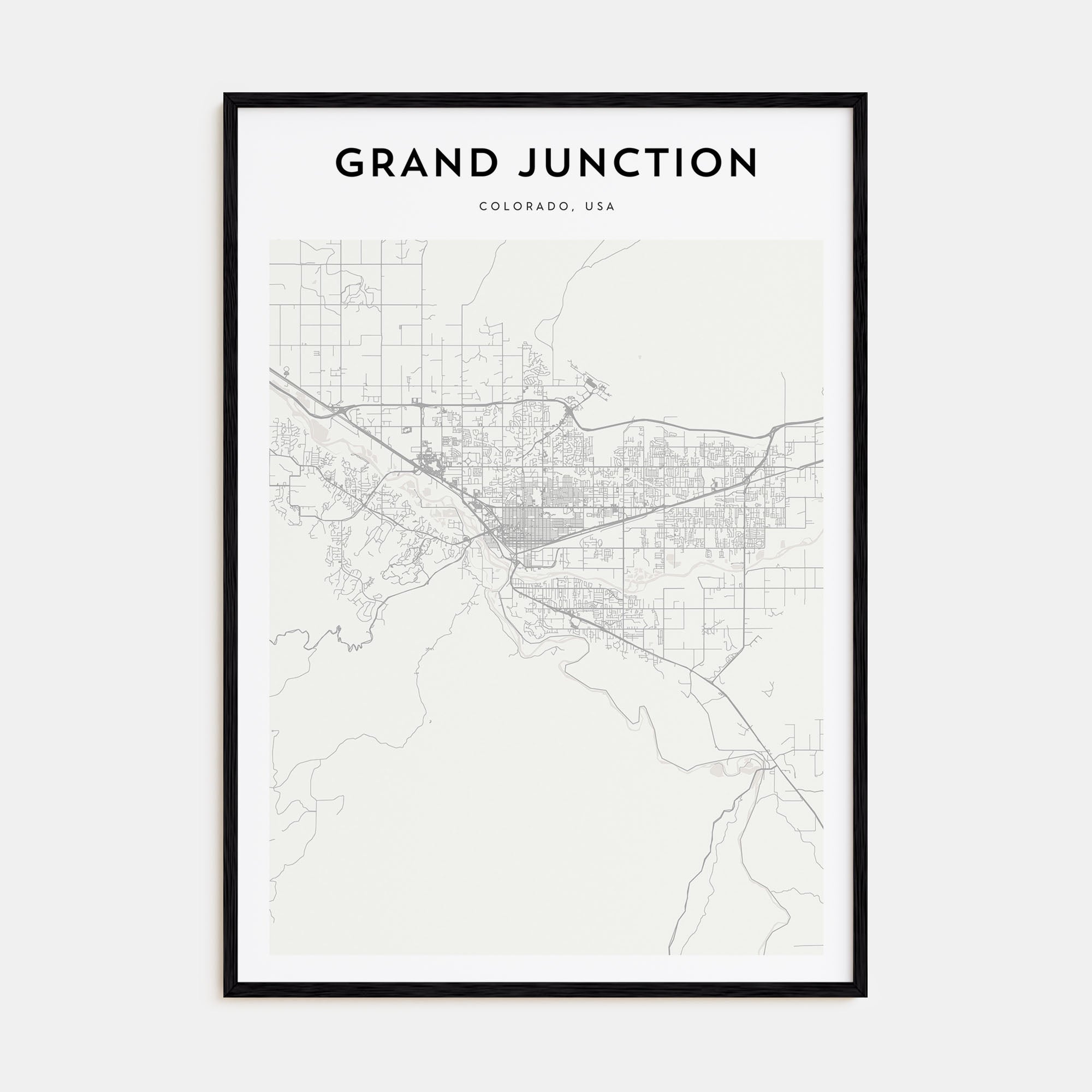 Grand Junction Map Portrait Poster