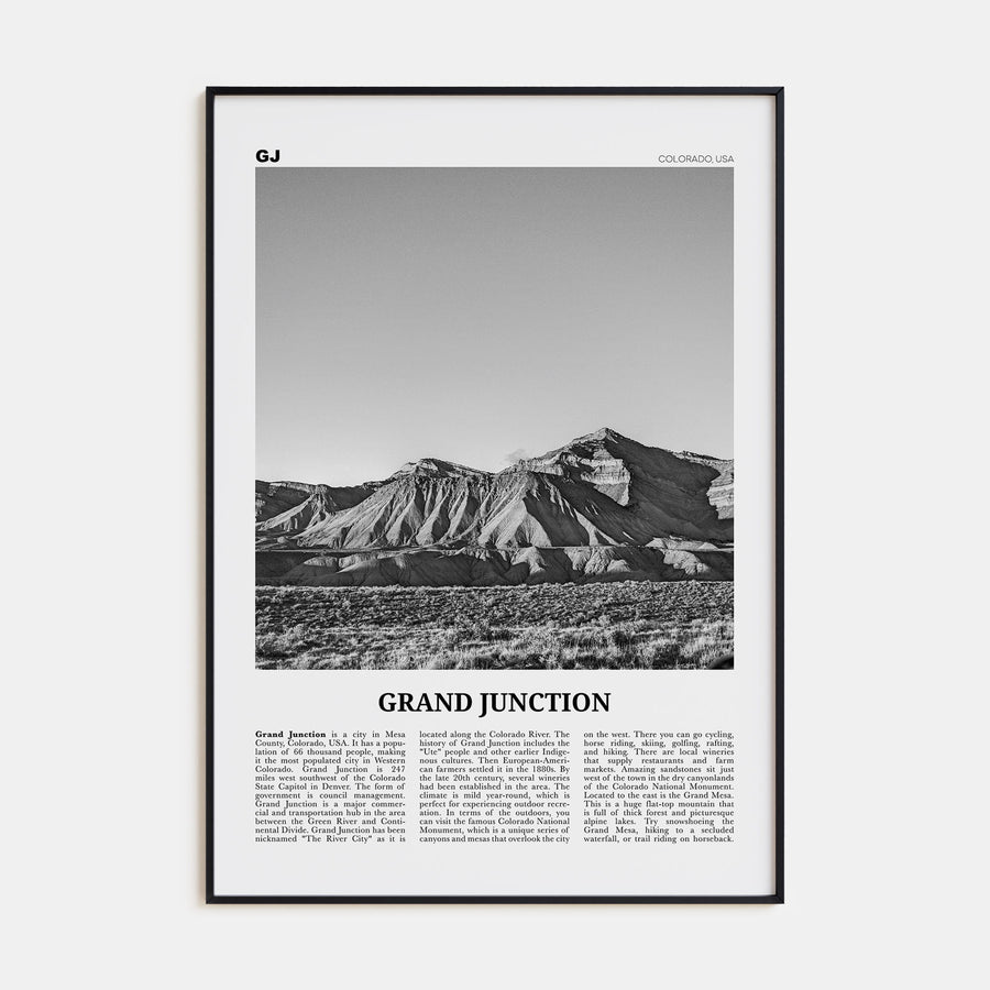 Grand Junction Travel B&W Poster