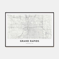 Grand Rapids Map Landscape Poster