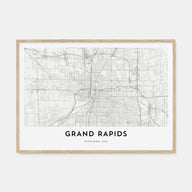 Grand Rapids Map Landscape Poster