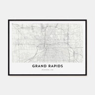 Grand Rapids Map Landscape Poster