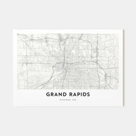 Grand Rapids Map Landscape Poster