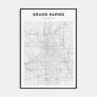 Grand Rapids Map Portrait Poster