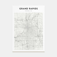 Grand Rapids Map Portrait Poster