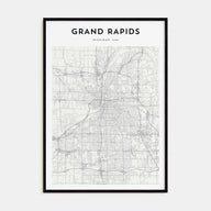 Grand Rapids Map Portrait Poster