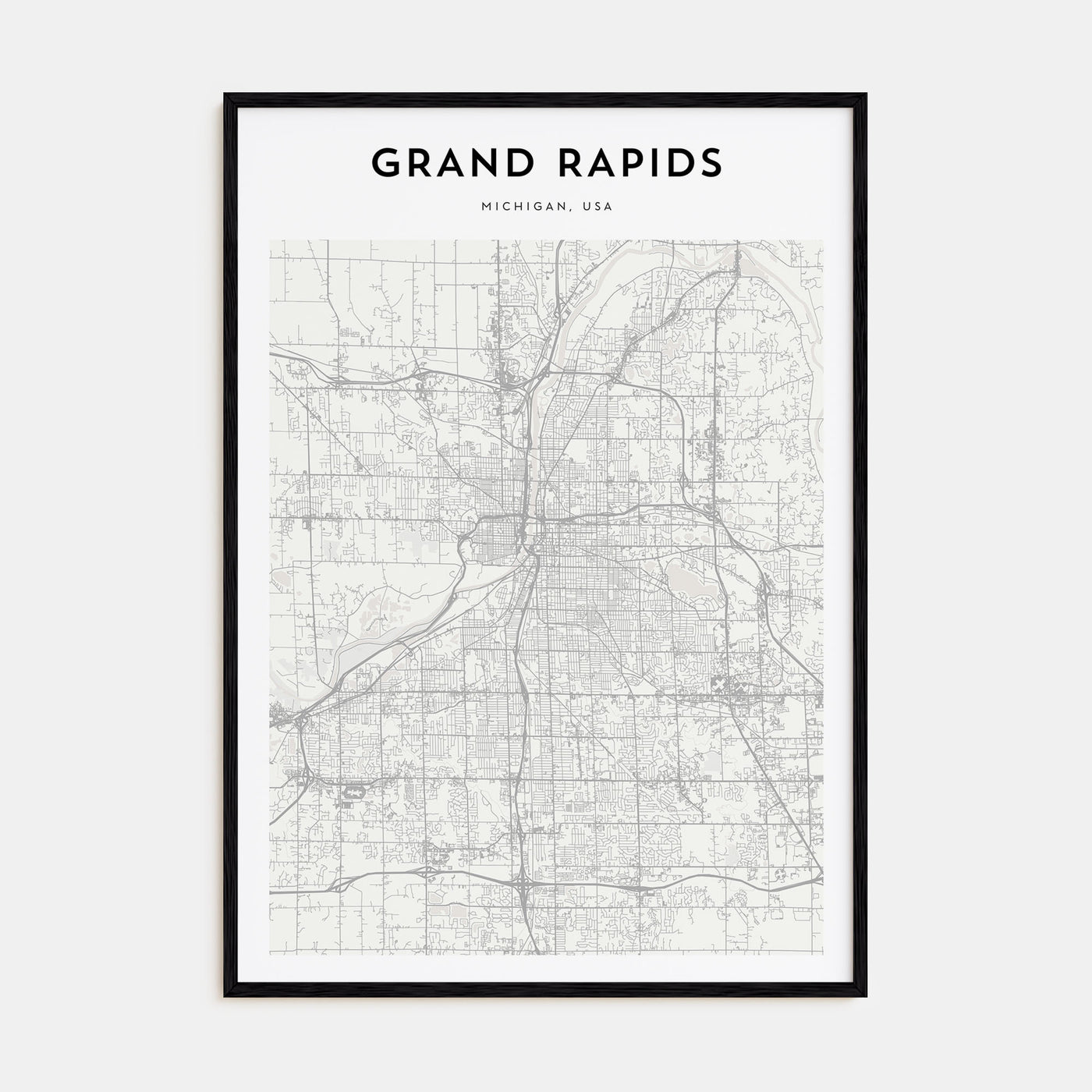 Grand Rapids Map Portrait Poster