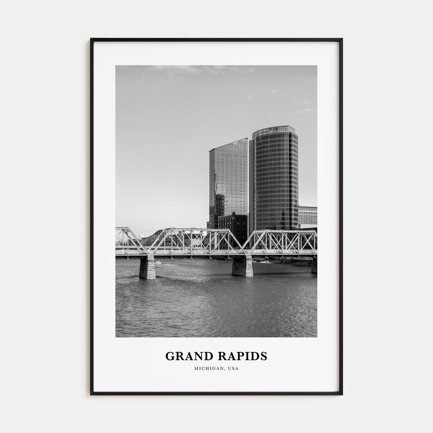 Grand Rapids Portrait B&W No 1 Poster