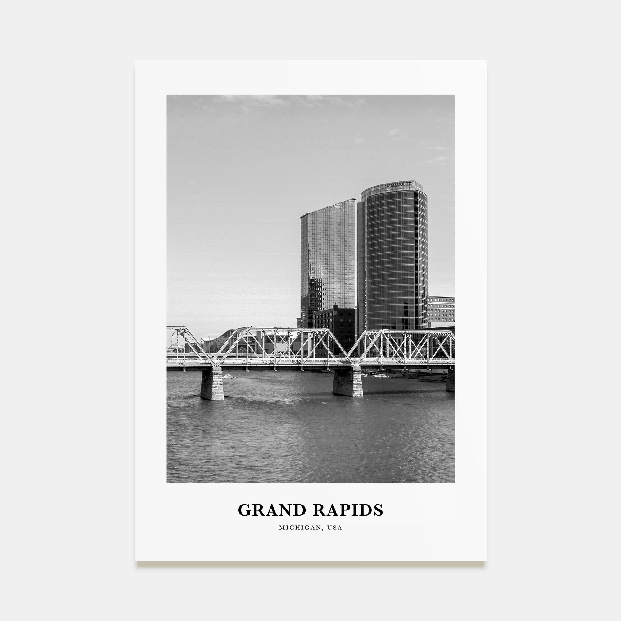 Grand Rapids Portrait B&W No 1 Poster