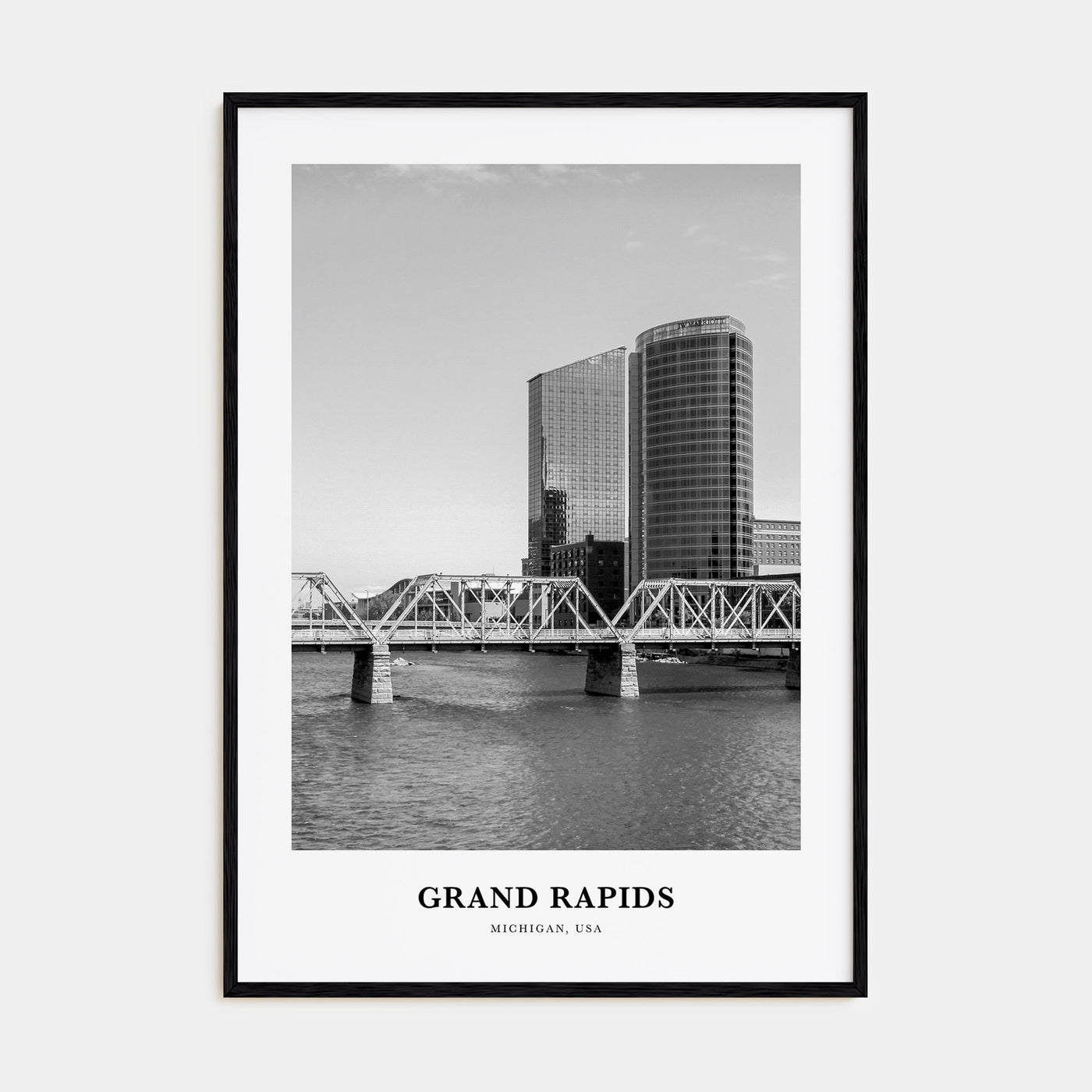 Grand Rapids Portrait B&W No 1 Poster