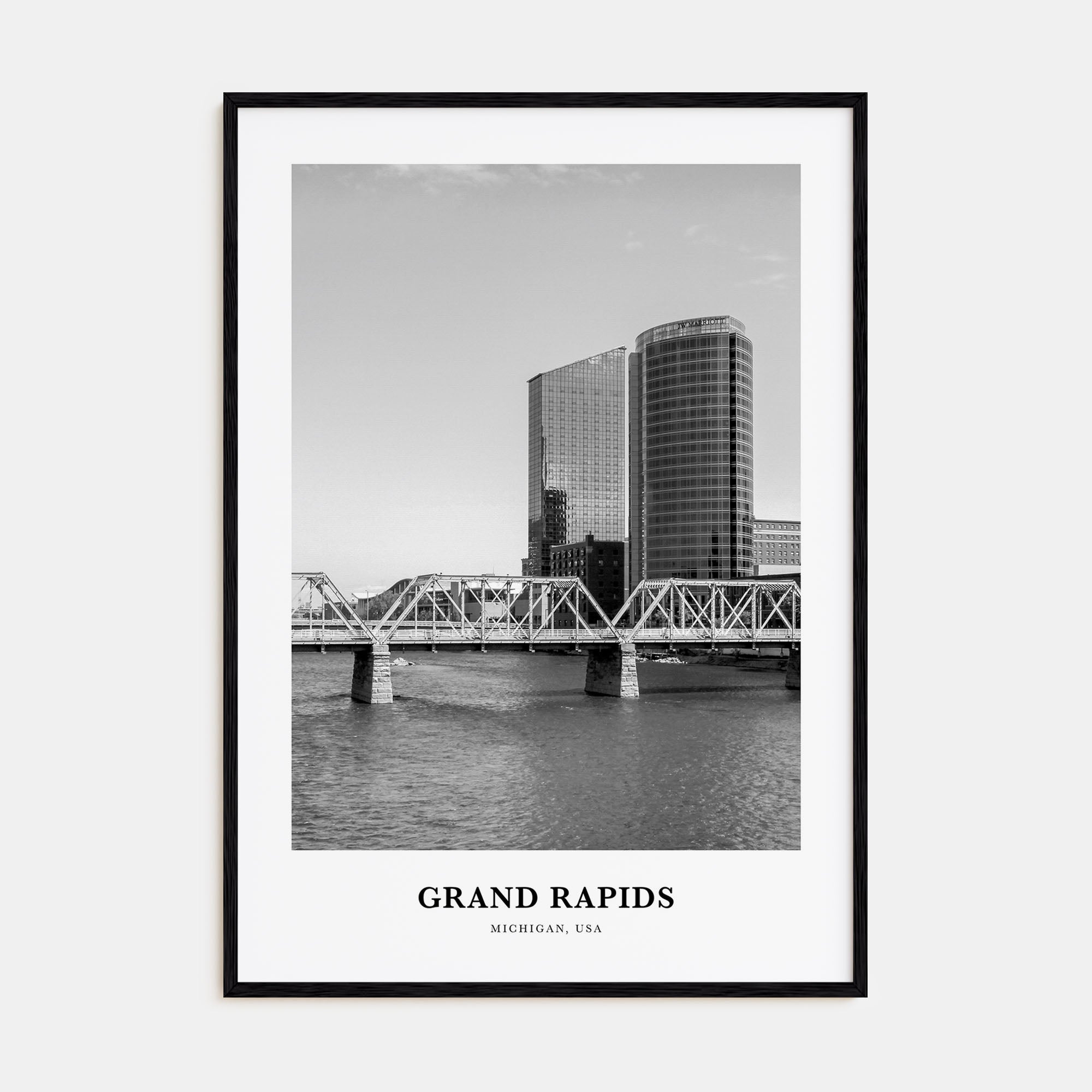 Grand Rapids Portrait B&W No 1 Poster
