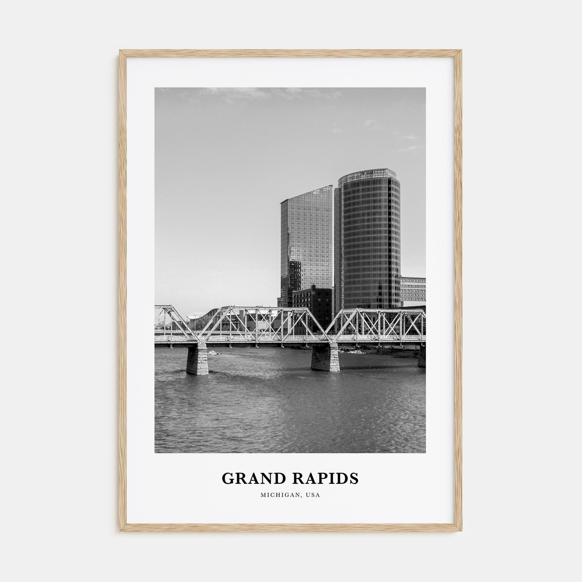 Grand Rapids Portrait B&W No 1 Poster