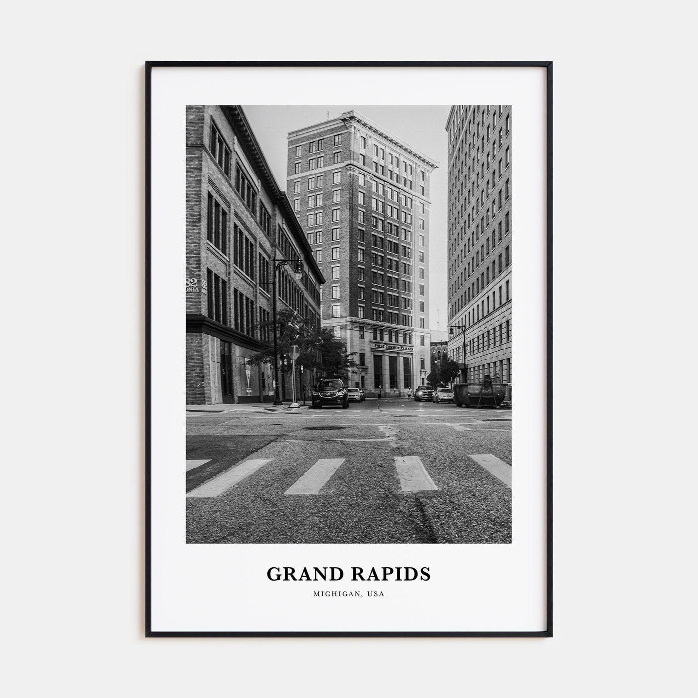 Grand Rapids Portrait B&W No 2 Poster