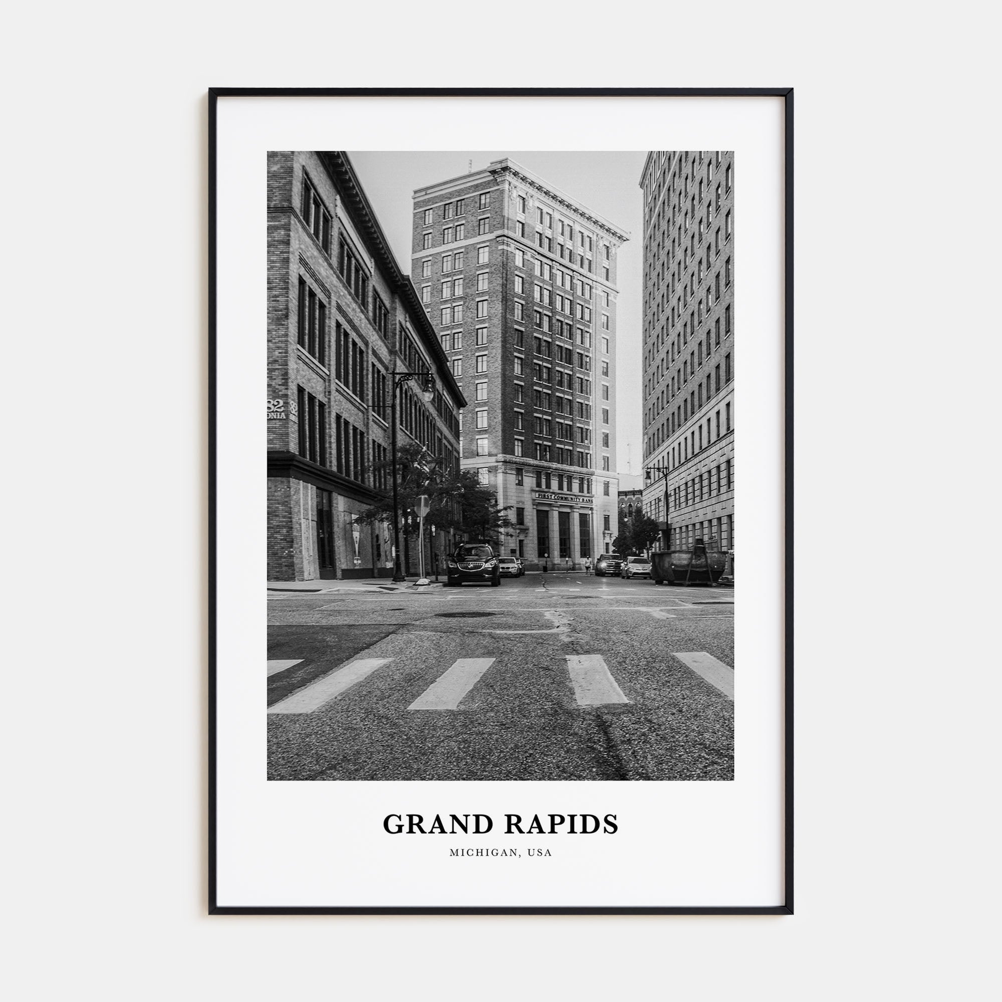 Grand Rapids Portrait B&W No 2 Poster