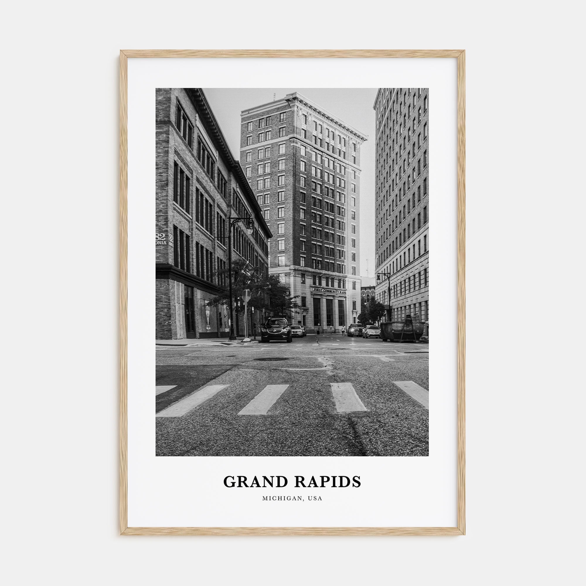 Grand Rapids Portrait B&W No 2 Poster