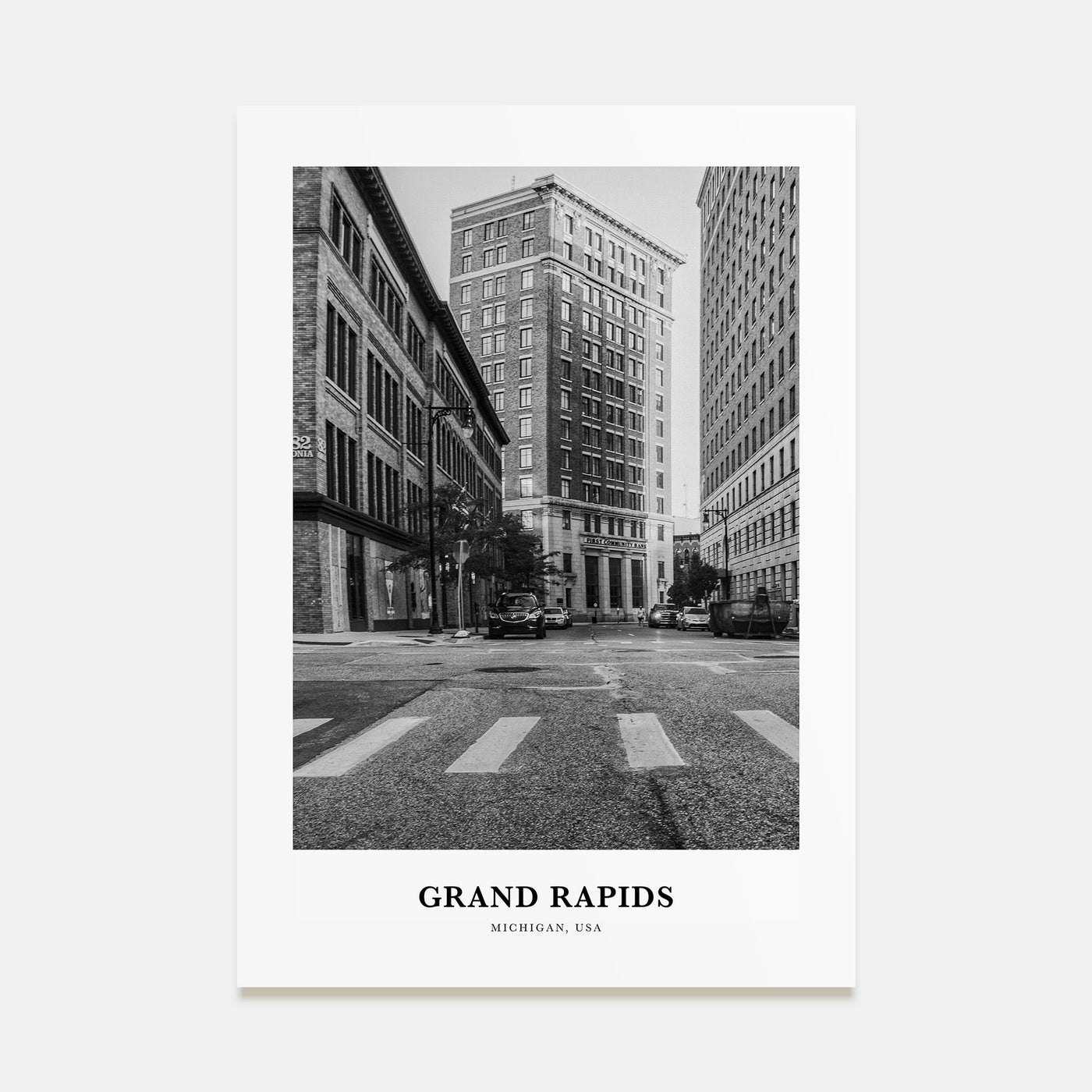 Grand Rapids Portrait B&W No 2 Poster