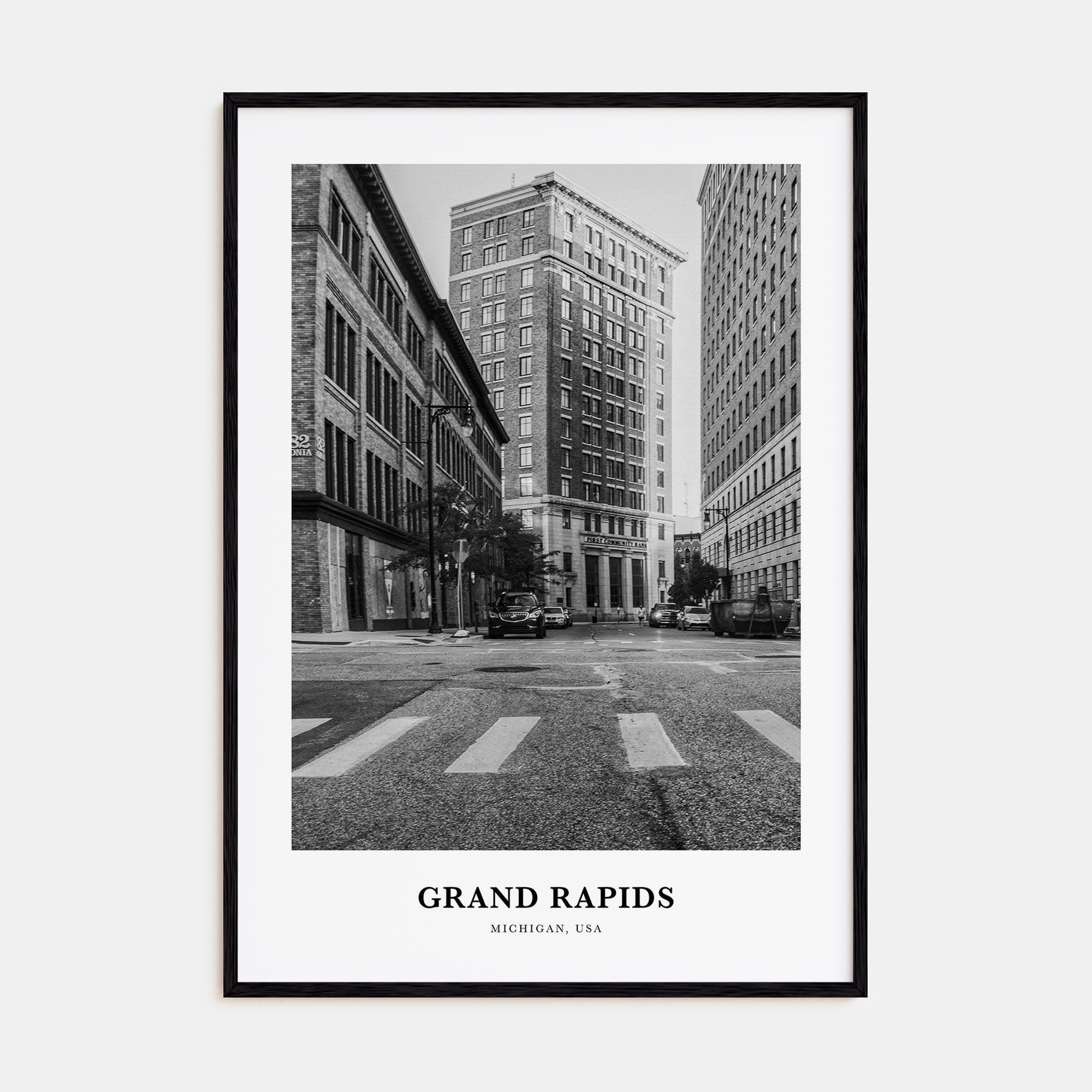 Grand Rapids Portrait B&W No 2 Poster