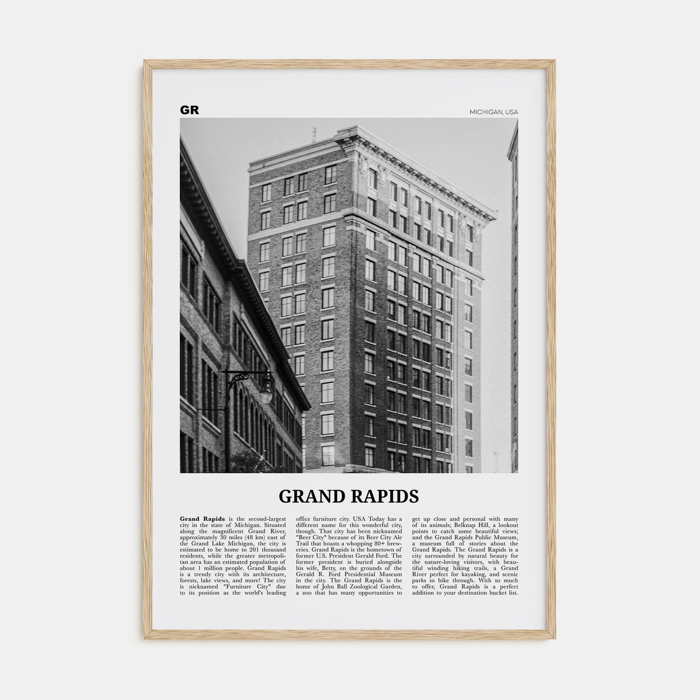 Grand Rapids Travel B&W No 2 Poster