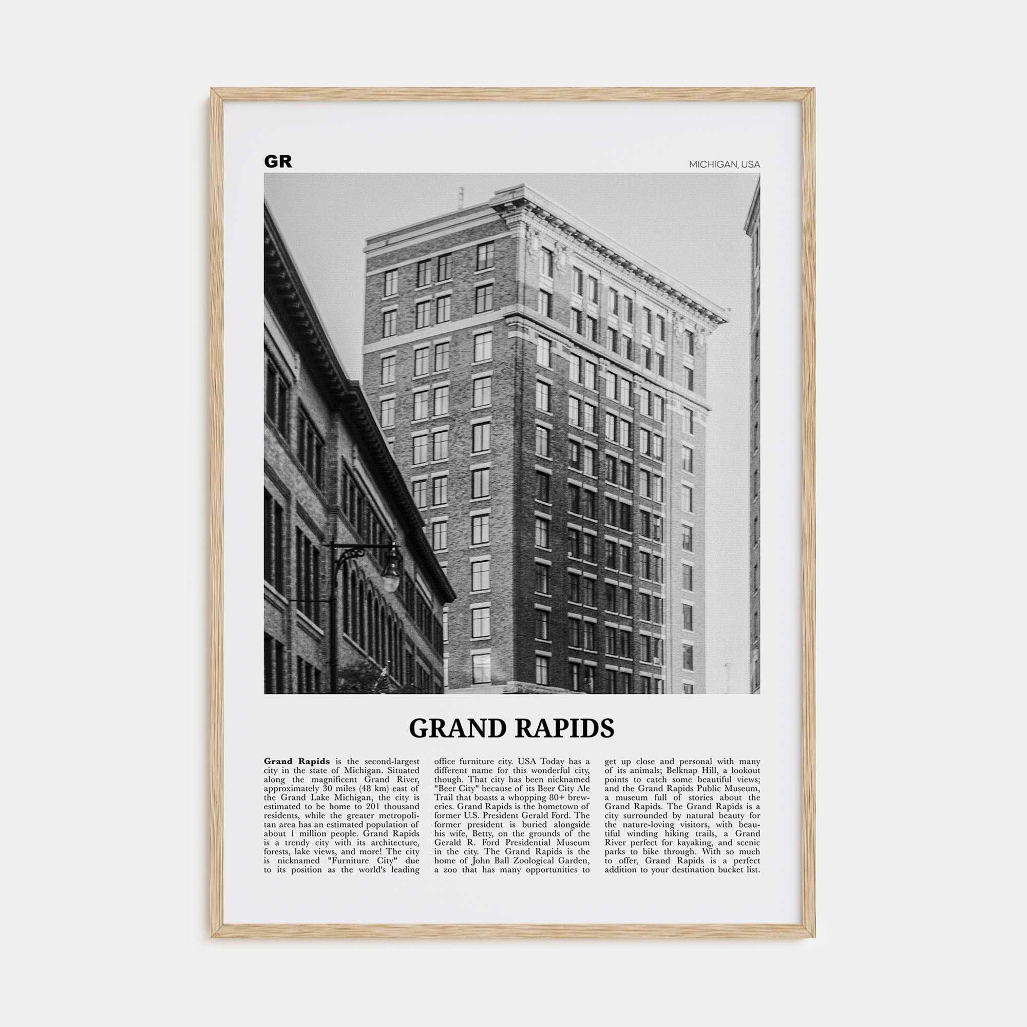 Grand Rapids Travel B&W No 2 Poster