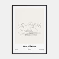 Grand Teton National Park Drawn Poster