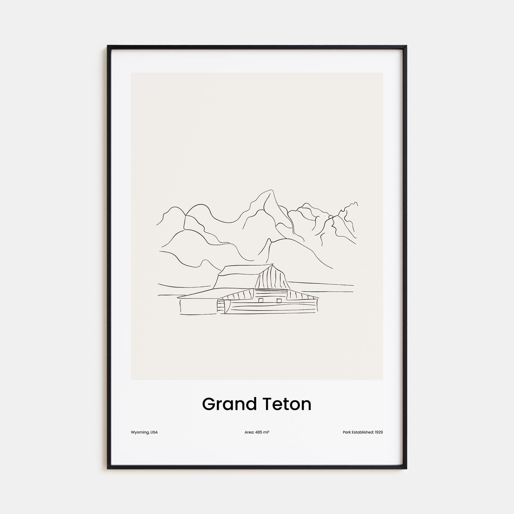 Grand Teton National Park Drawn Poster