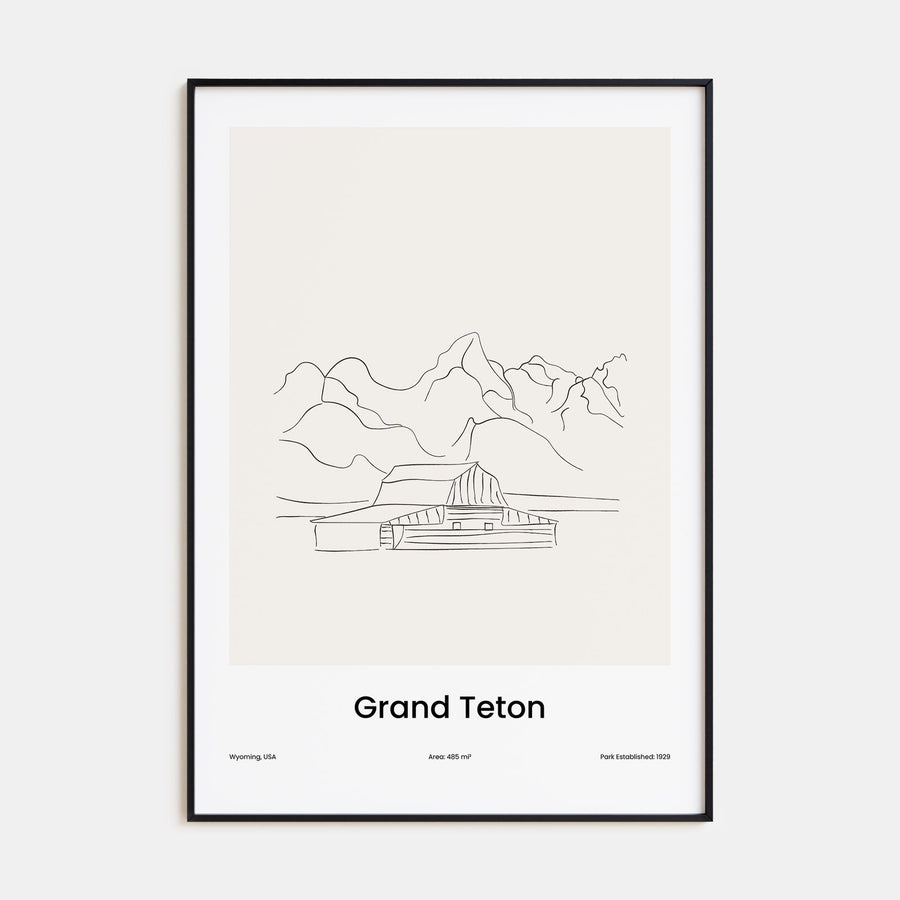 Grand Teton National Park Drawn Poster