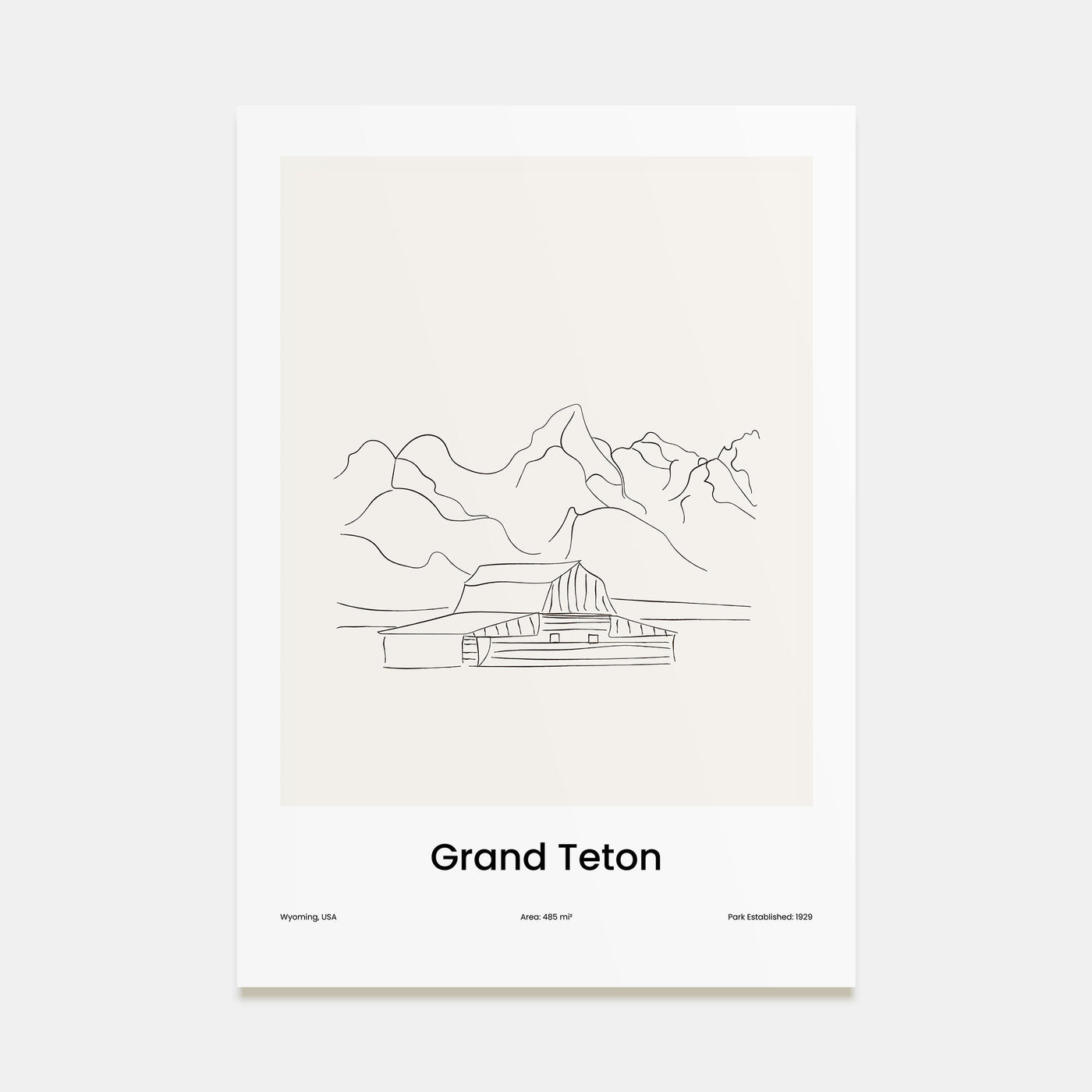 Grand Teton National Park Drawn Poster
