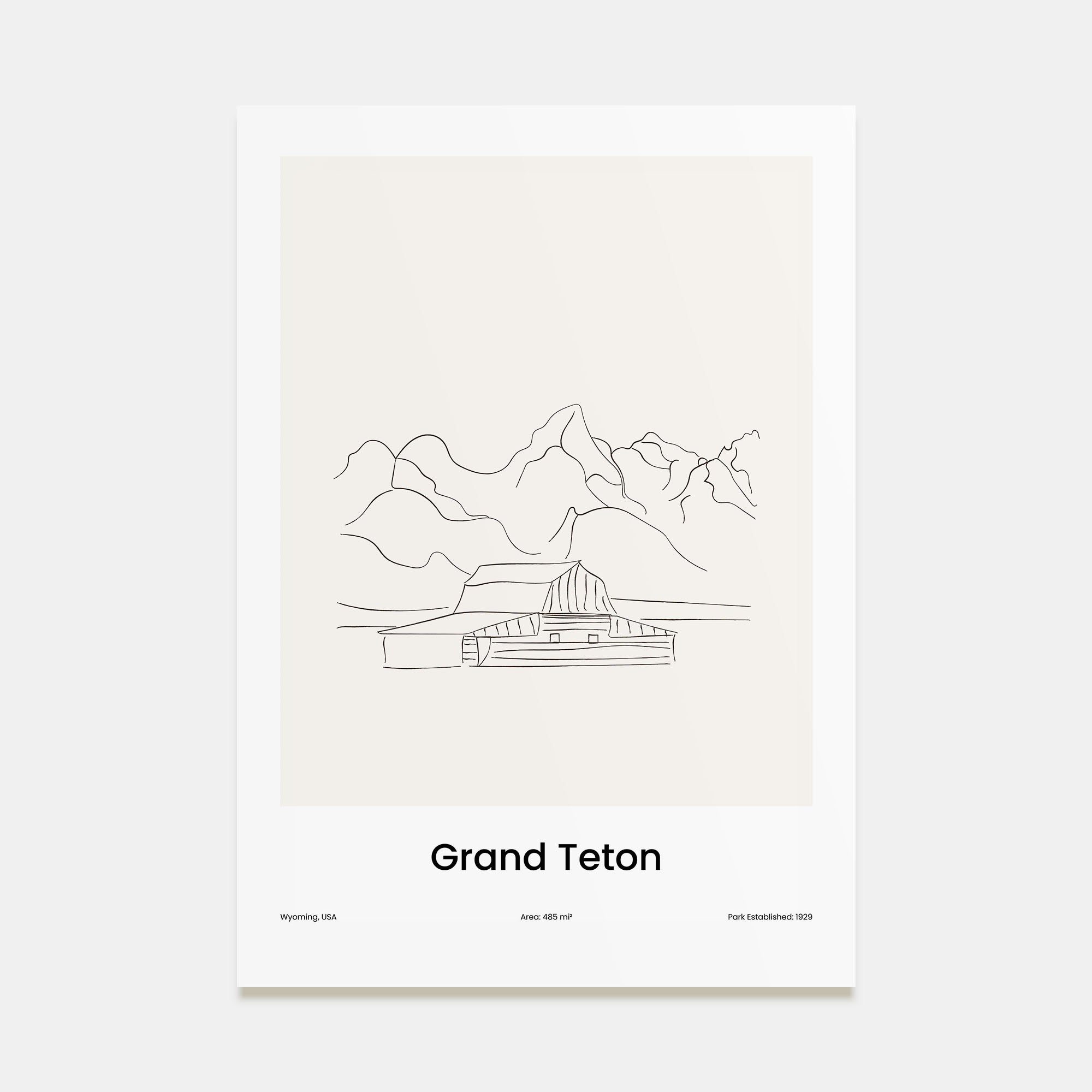 Grand Teton National Park Drawn Poster