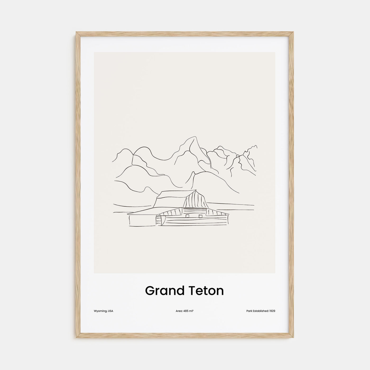 Grand Teton National Park Drawn Poster