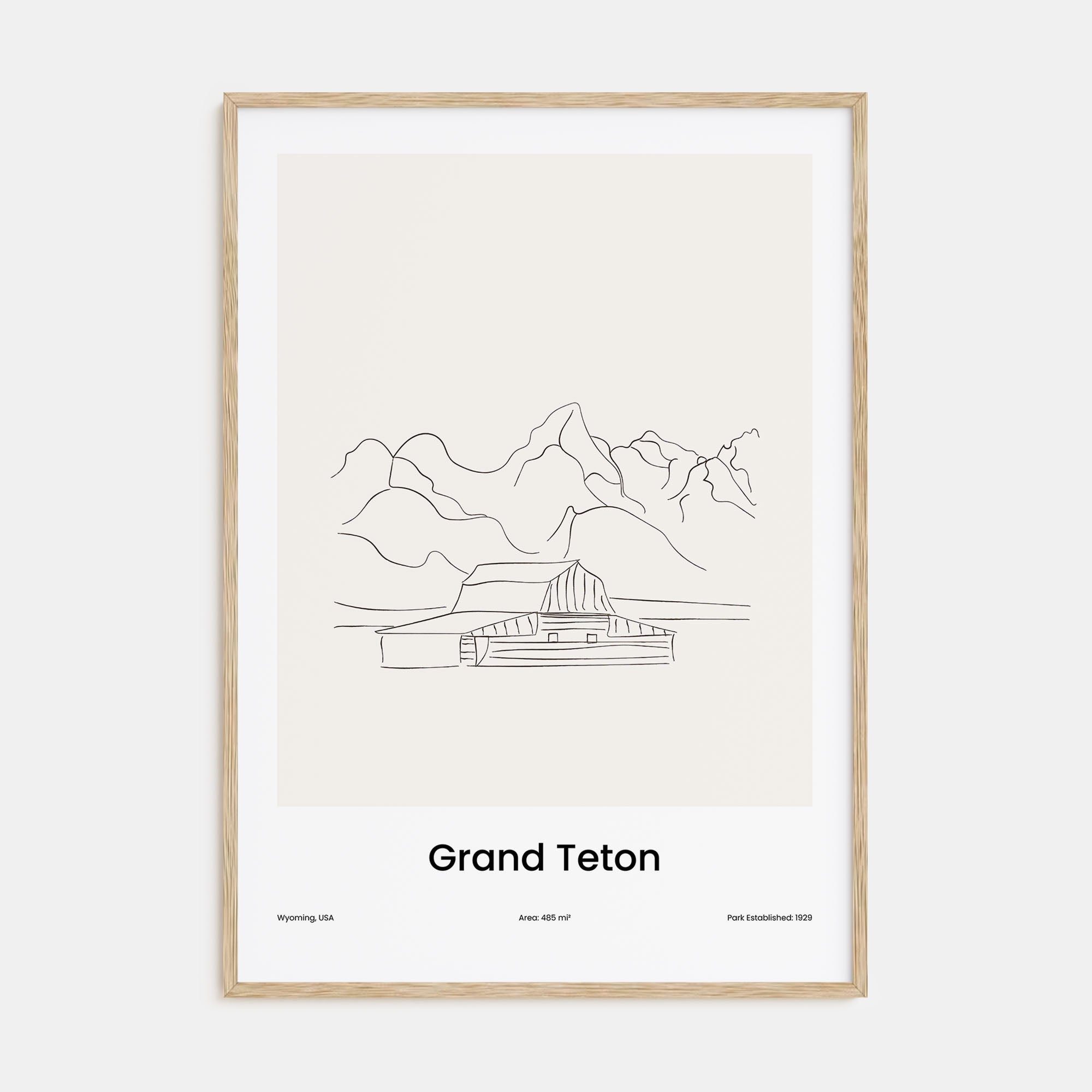 Grand Teton National Park Drawn Poster