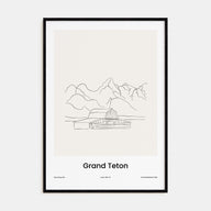 Grand Teton National Park Drawn Poster