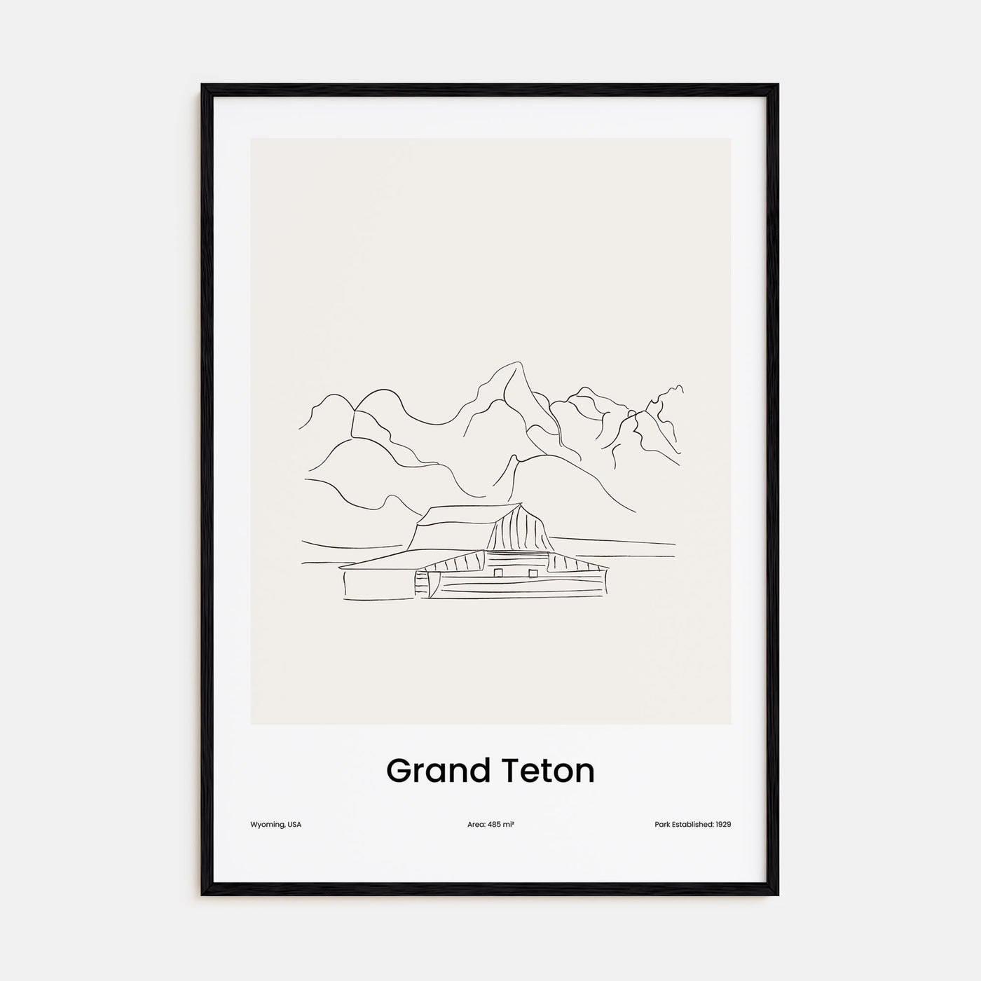 Grand Teton National Park Drawn Poster