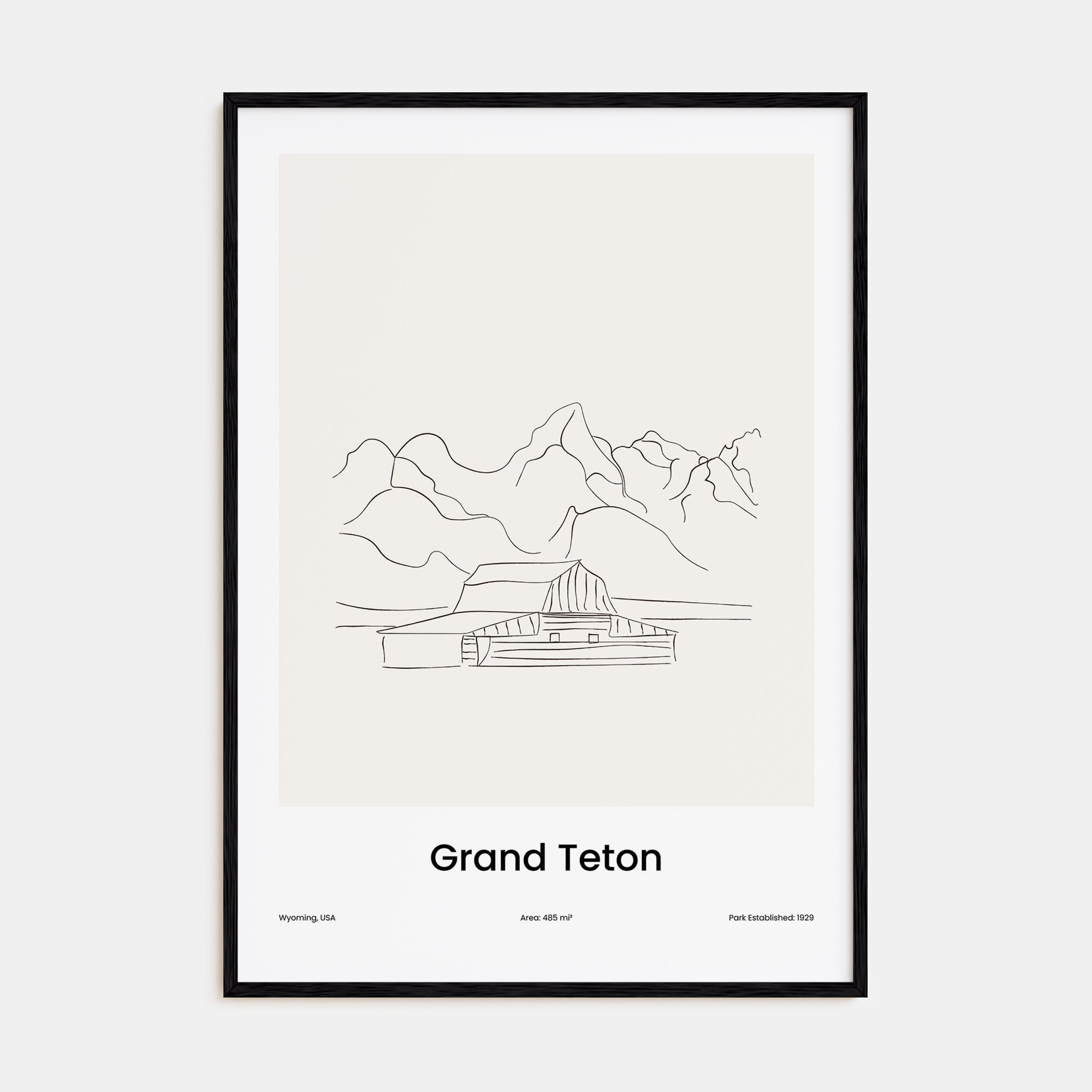 Grand Teton National Park Drawn Poster