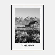 Grand Teton National Park Portrait B&W No 1 Poster