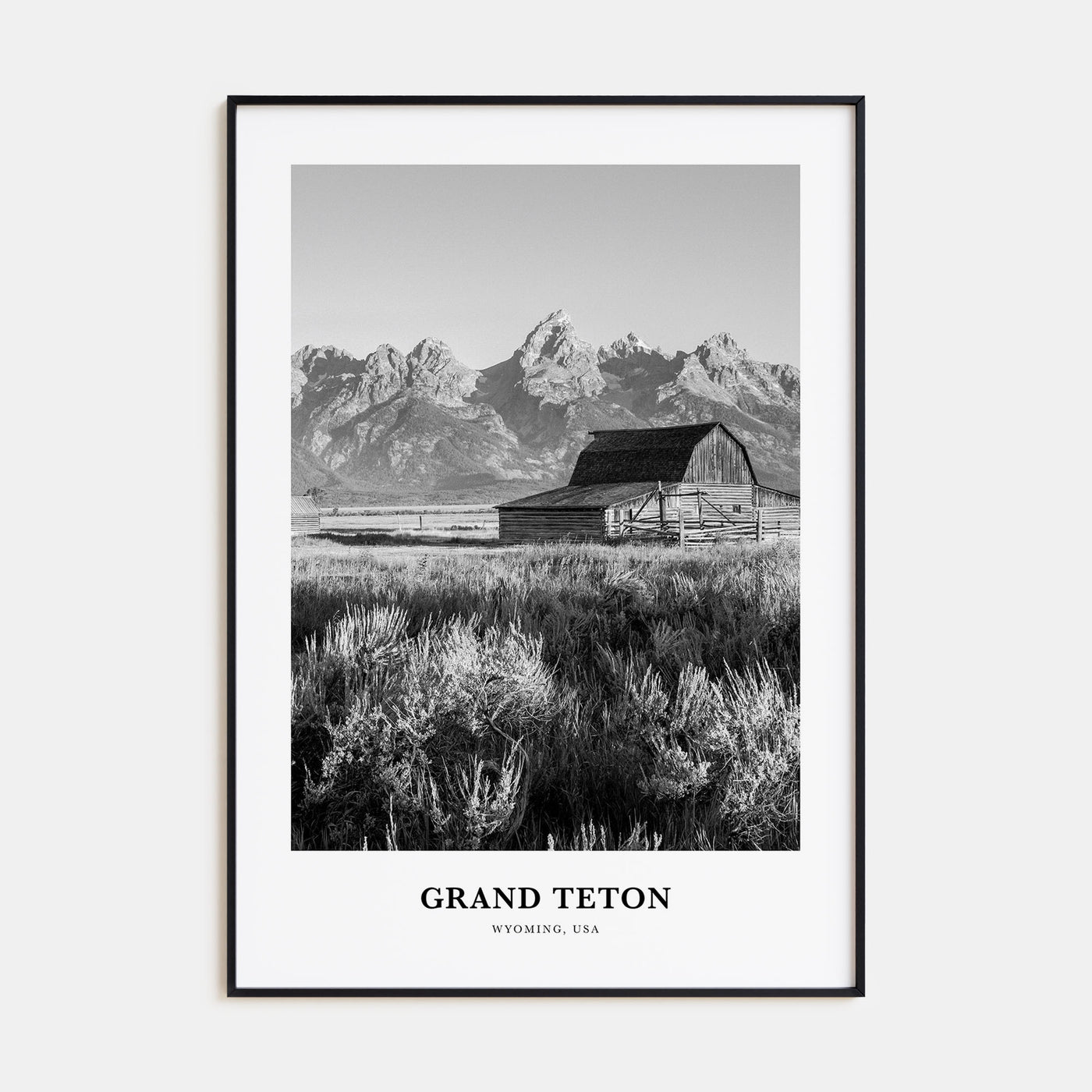 Grand Teton National Park Portrait B&W No 1 Poster