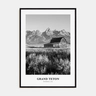 Grand Teton National Park Portrait B&W No 1 Poster