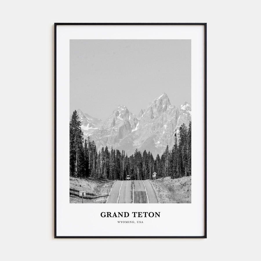 Grand Teton National Park Portrait B&W No 2 Poster