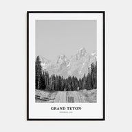 Grand Teton National Park Portrait B&W No 2 Poster