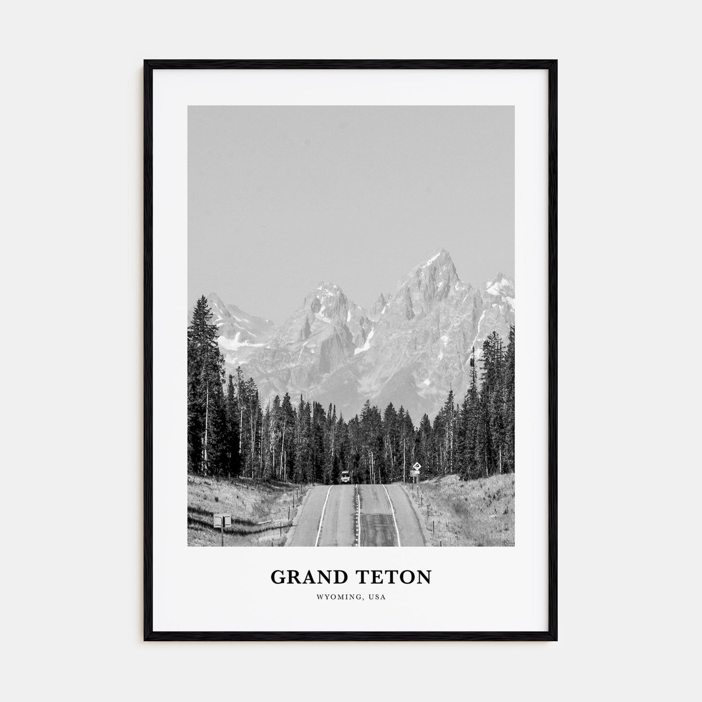 Grand Teton National Park Portrait B&W No 2 Poster