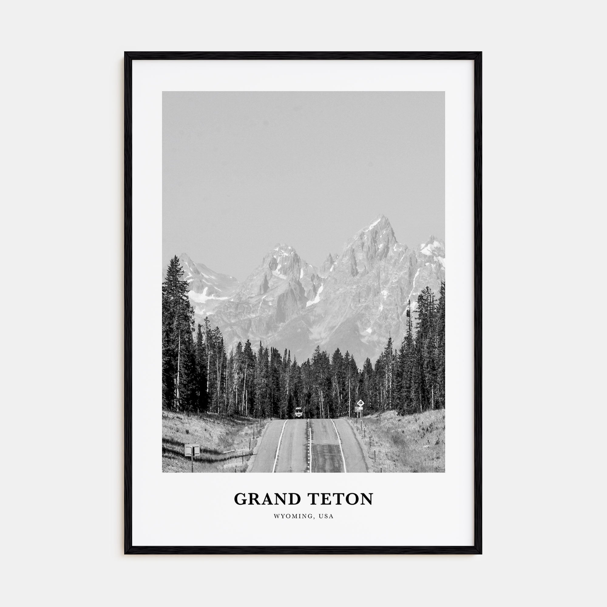 Grand Teton National Park Portrait B&W No 2 Poster
