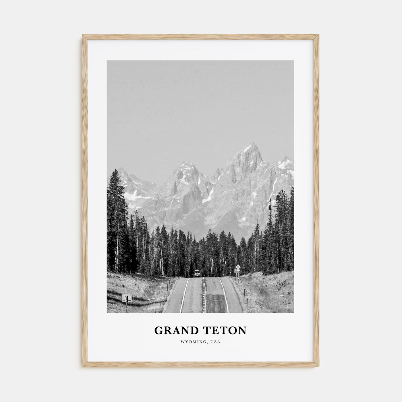 Grand Teton National Park Portrait B&W No 2 Poster