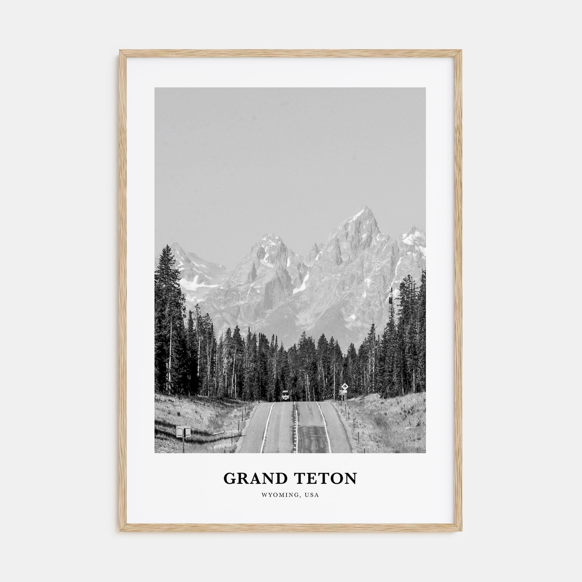 Grand Teton National Park Portrait B&W No 2 Poster