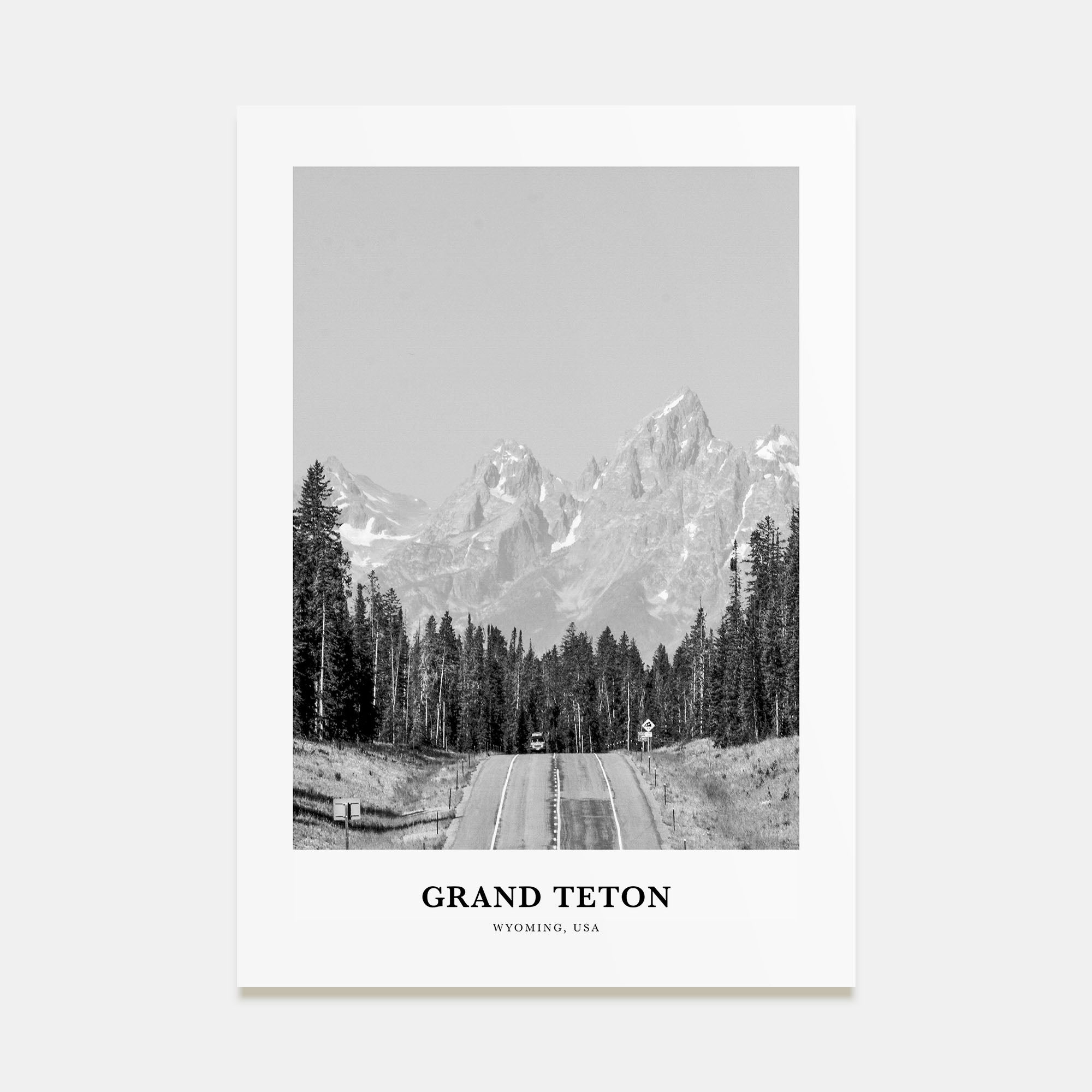 Grand Teton National Park Portrait B&W No 2 Poster