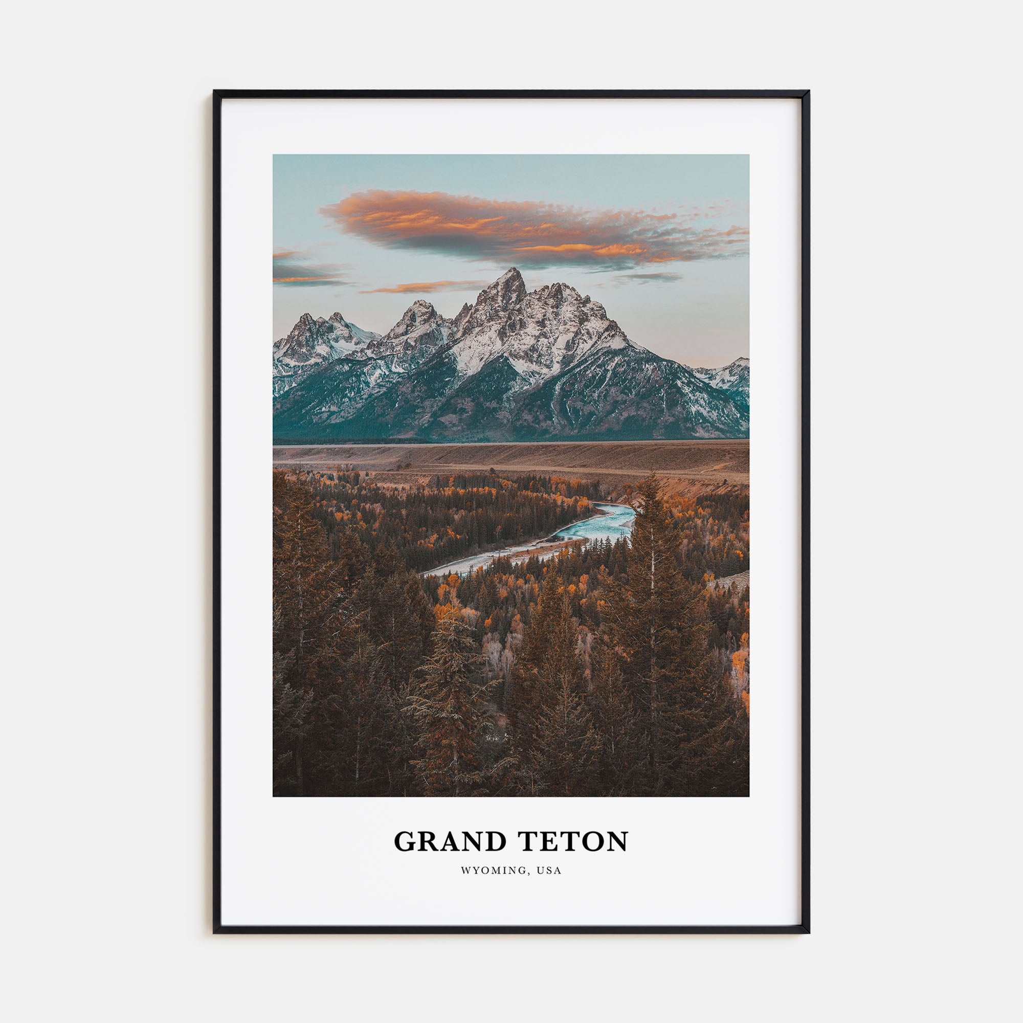 Grand Teton National Park Portrait Color Poster