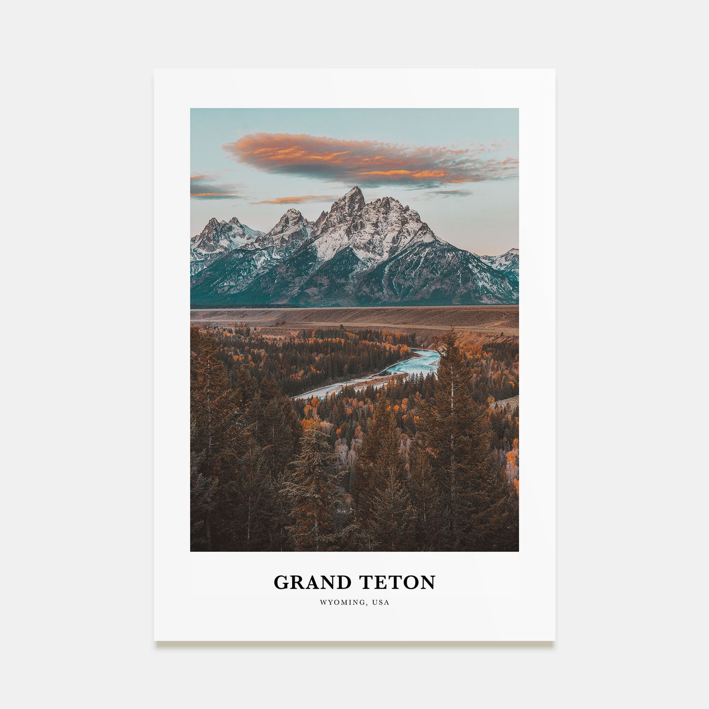 Grand Teton National Park Portrait Color Poster