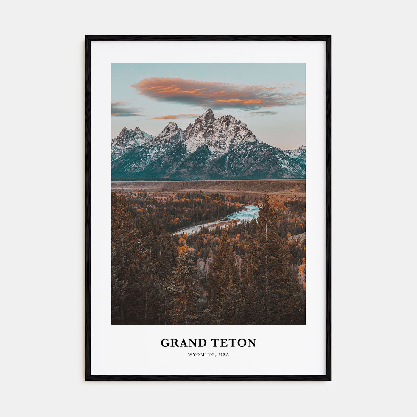 Grand Teton National Park Portrait Color Poster