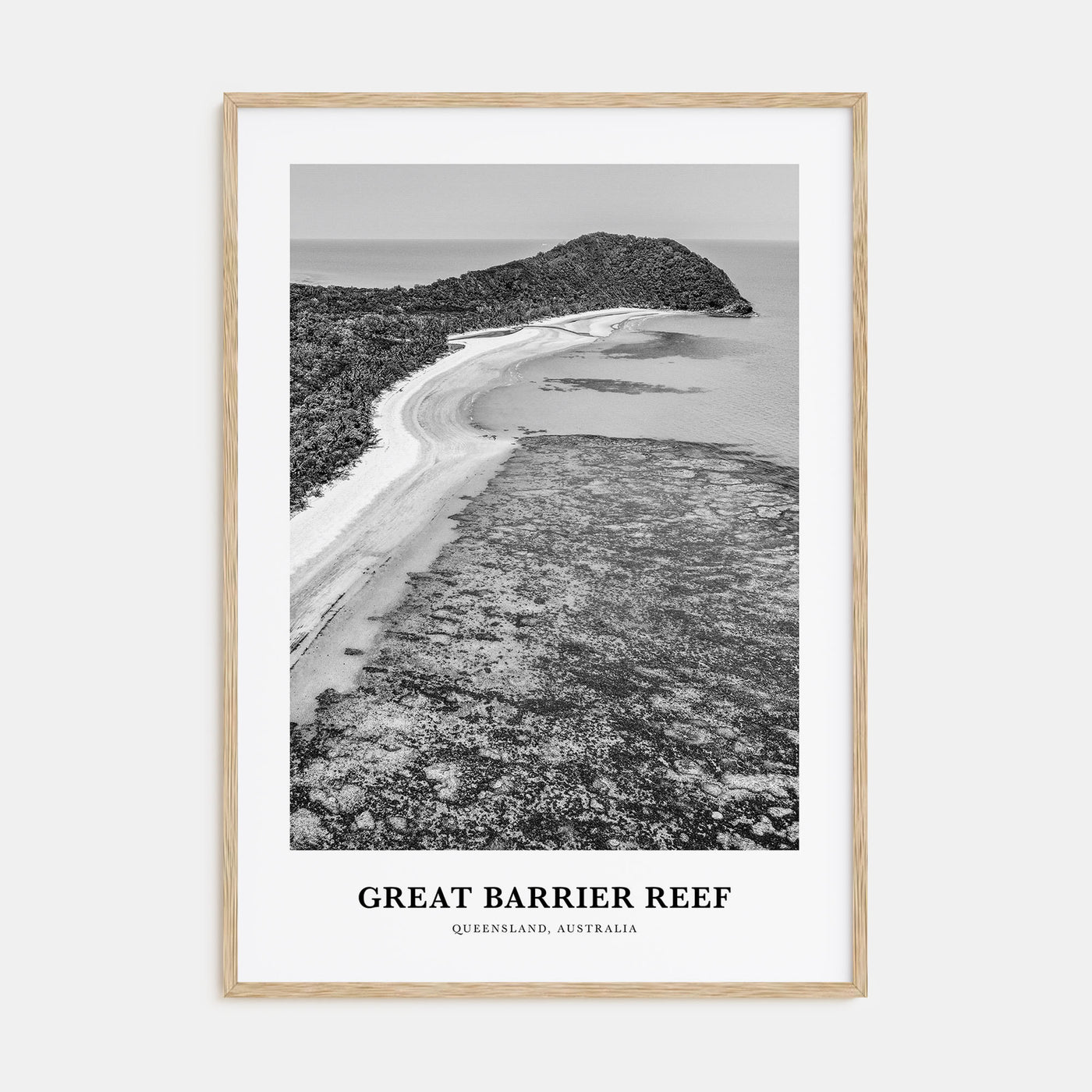 Great Barrier Reef Portrait B&W Poster