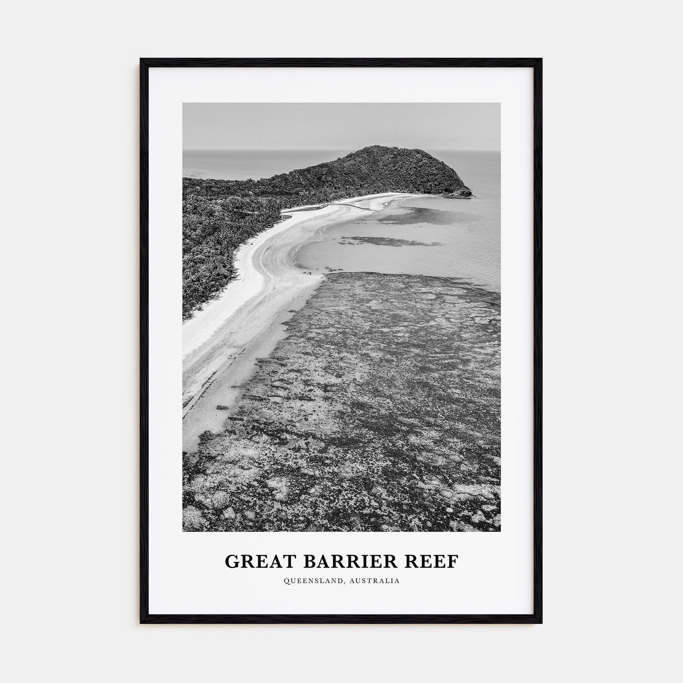 Great Barrier Reef Portrait B&W Poster
