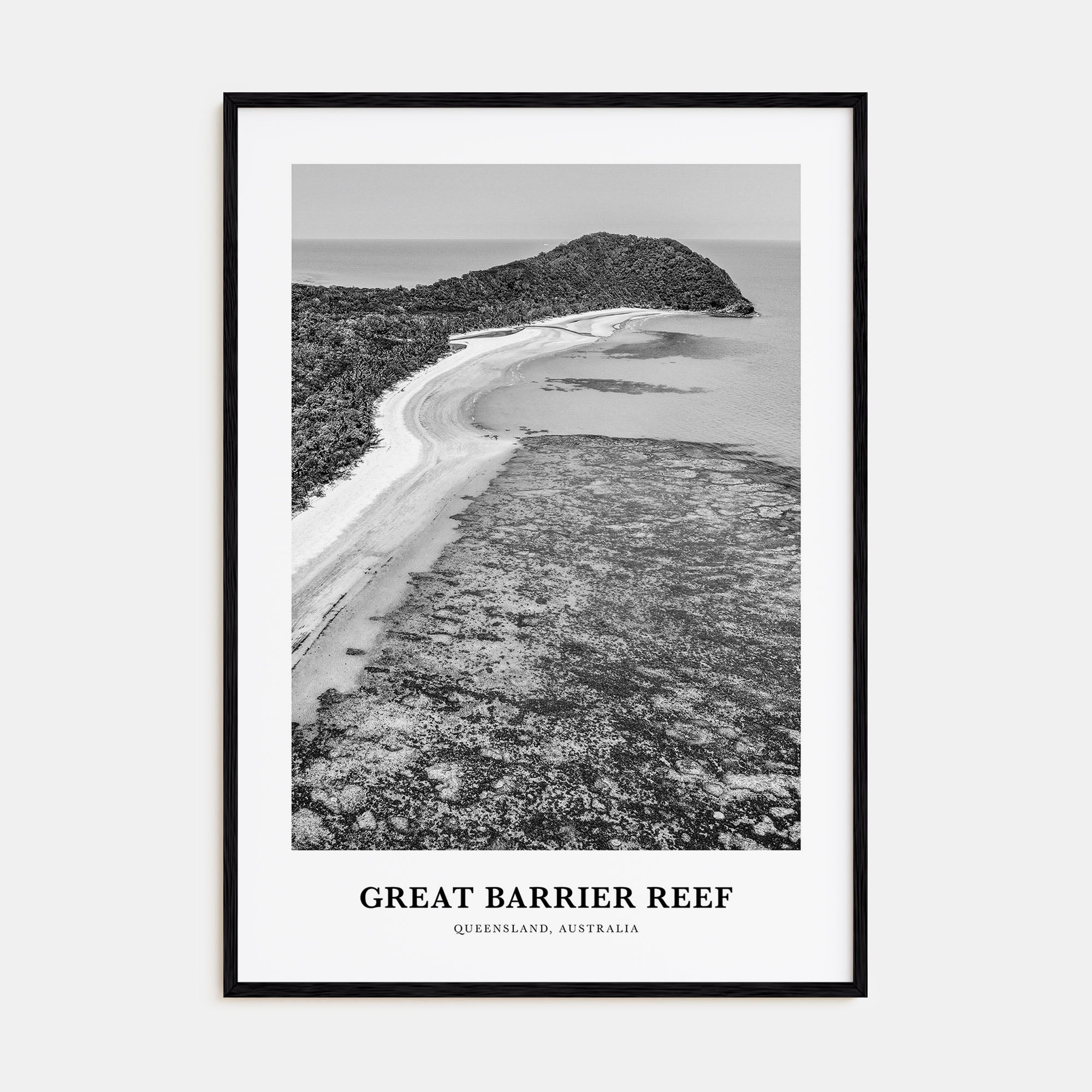 Great Barrier Reef Portrait B&W Poster