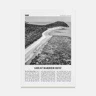 Great Barrier Reef Travel B&W Poster